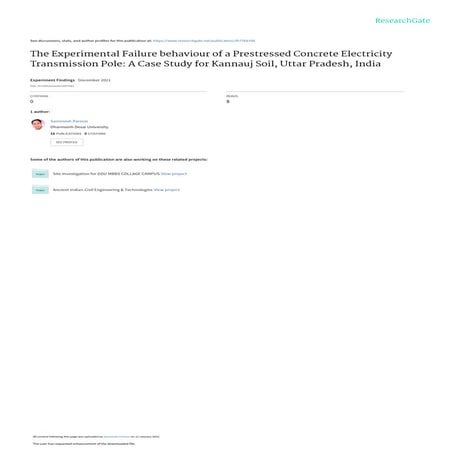 The Experimental Failure behaviour of a Prestressed Concrete Electricity Tran...