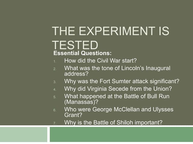 Which Of The Following Is Generally Tested By Experimentation The Experiment Is Tested | PPT