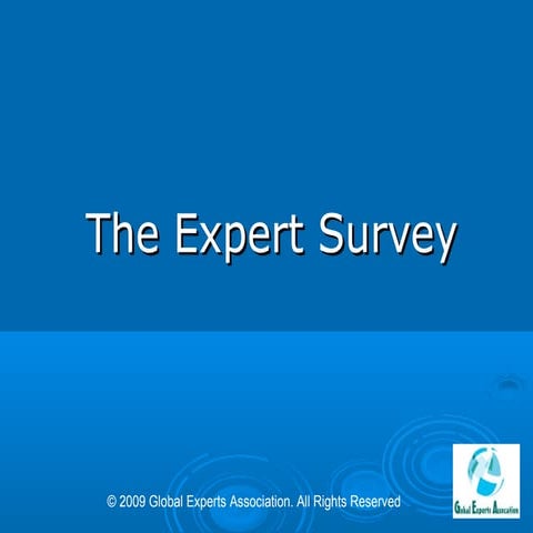 The Expert Survey | PPT | Business | Business and Finance