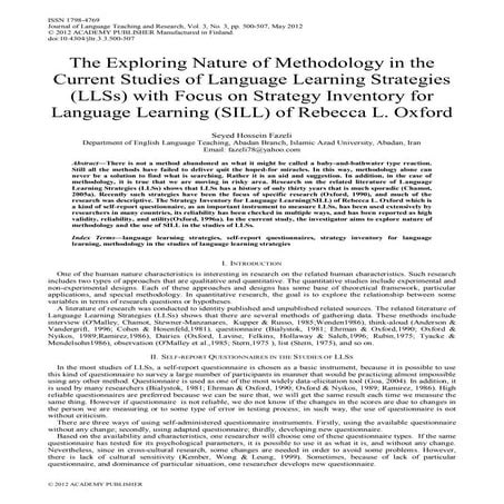 The exploring nature of methodology in the current studies of language learni...