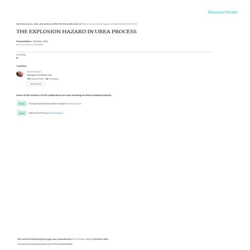 The explosion hazard in urea process (1)