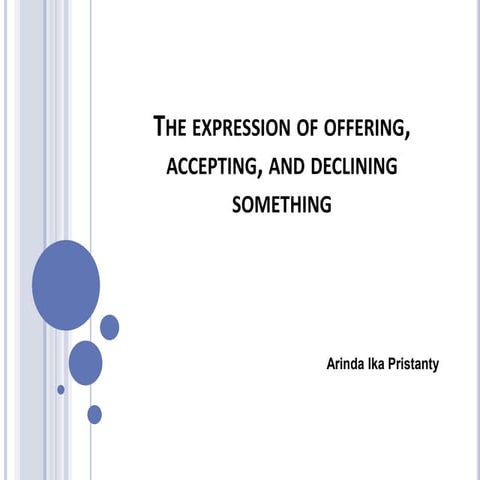 The expression of offering, accepting, and declining something