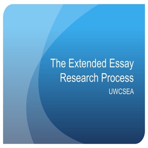 The Extended Essay Research Process
