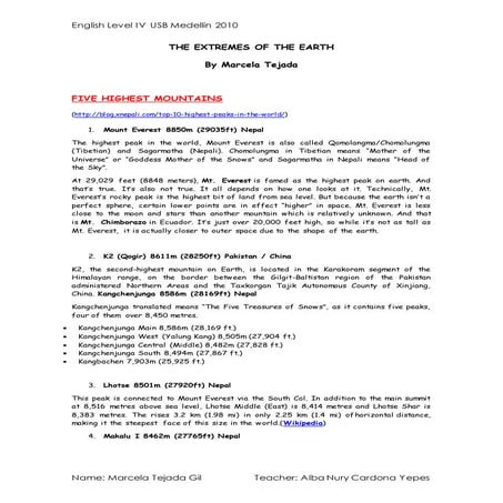 The extremes of the earth