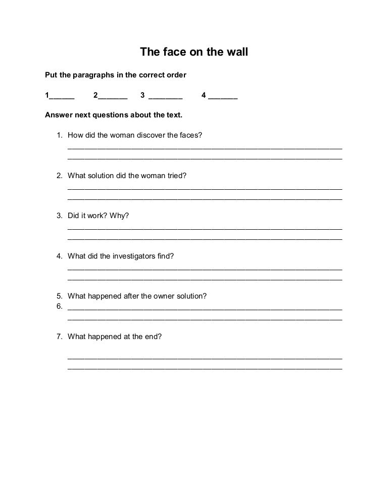 The face on the wall questions