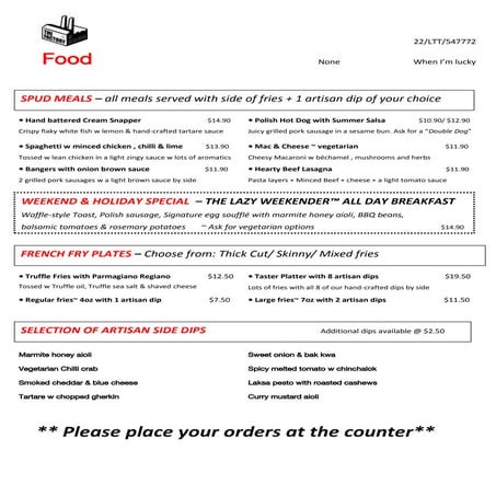 Menu Project | PDF