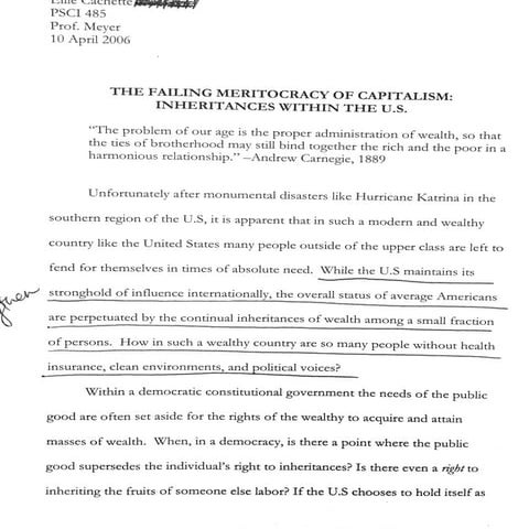 Academic: The Failing Meritocracy of Capitalism: Inheritances Within the U.S ...