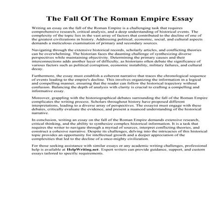 The Fall Of The Roman Empire Essay. PPT - Ancient Rome The Fall of Rome Power...