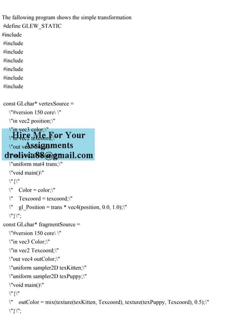The fallowing program shows the simple transformation #define GLEW.pdf