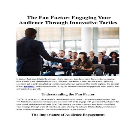 The Fan Factor Engaging Your Audience Through Innovative Tactics.pdf