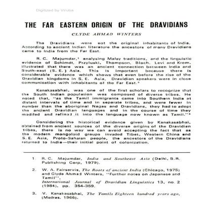 The far eastern origin of the dravidians