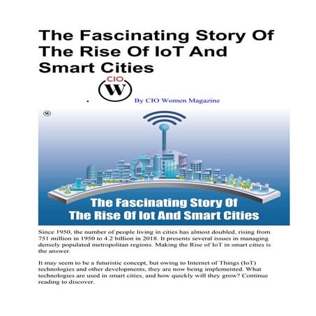 The Fascinating Story Of The Rise of IoT in smart cities 2023 | CIO Women Mag...