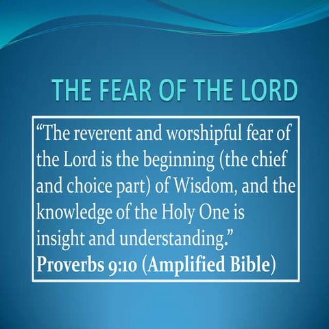The Fear of the Lord