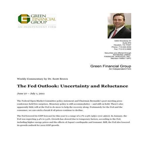 The Fed Outlook: Uncertainty and Reluctance