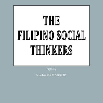 THE FILIPINO SOCIAL THINKERS