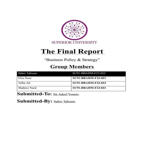 The Final Report Busines Police Management