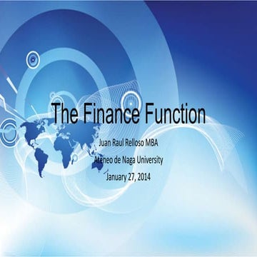 The finance function