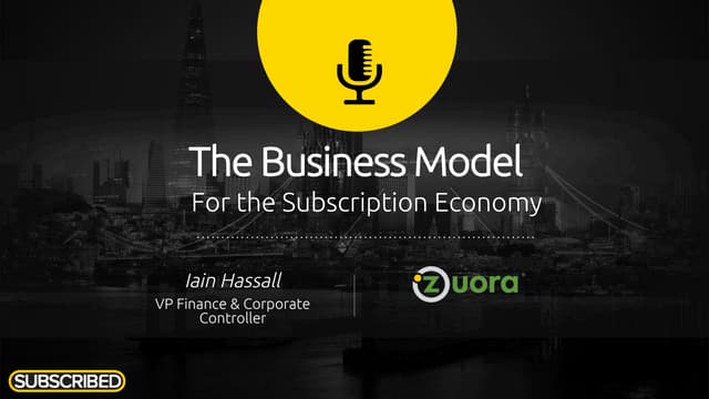 The Finance Perspective: The Business Model for the Subscription Economy