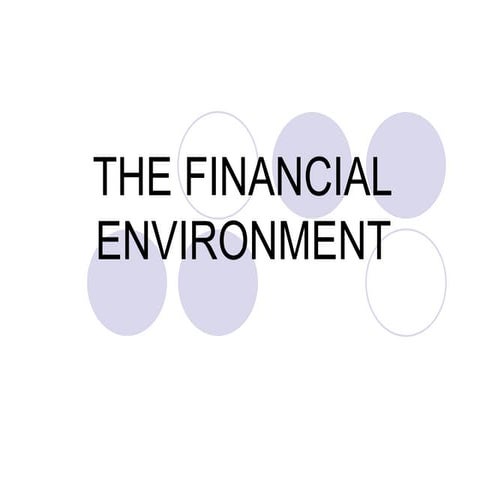 The Financial Environment