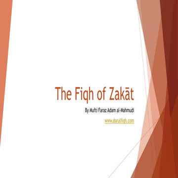 The Fiqh of Zakat Presentation