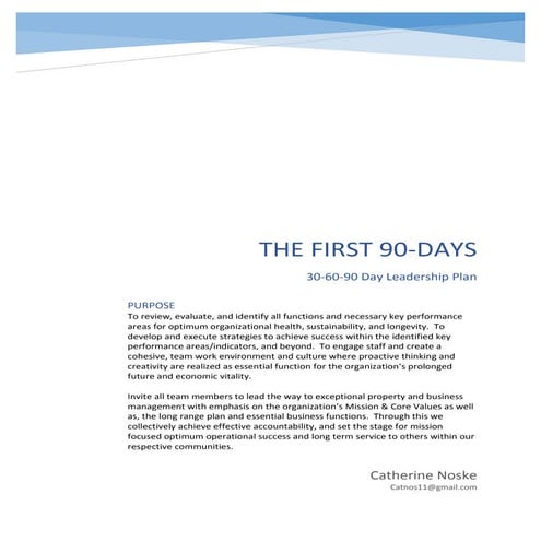 90 Day Action Plan for Property Management 