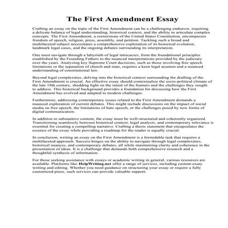 The First Amendment Essay.pdfThe First Amendment Essay | PDF