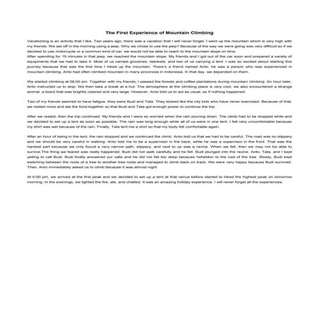 The first mountain climbing with friends