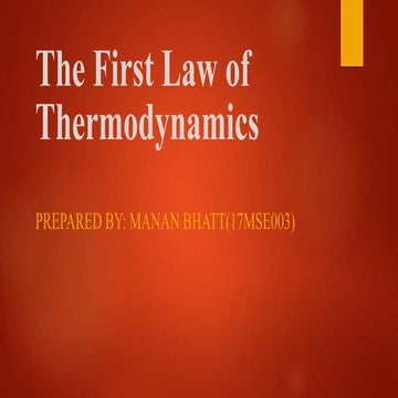 The first law of thermodynamics