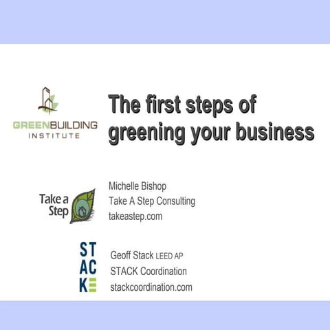 The First Steps Of Greening Your Business