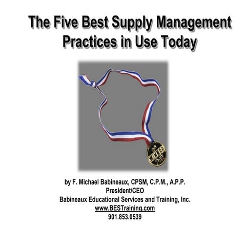 Five Best Supply Management Practices in use Today
