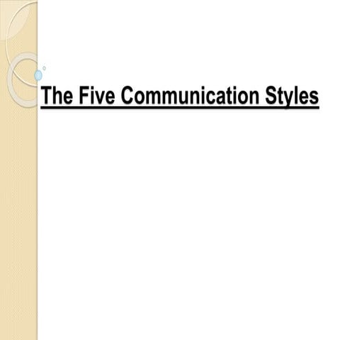 The five communication styles