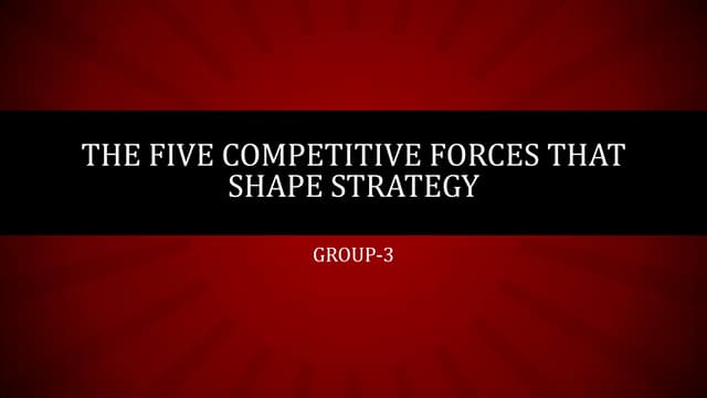 The Five Competitive Forces That Shape Strategy Pdf The five competitive forces that shape strategy | PPT