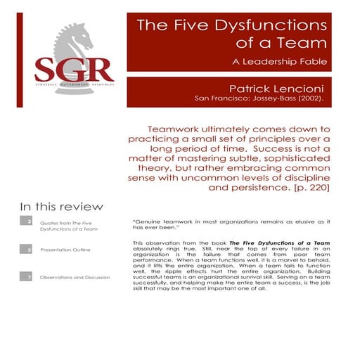 The Five Dysfunctions of a Team 