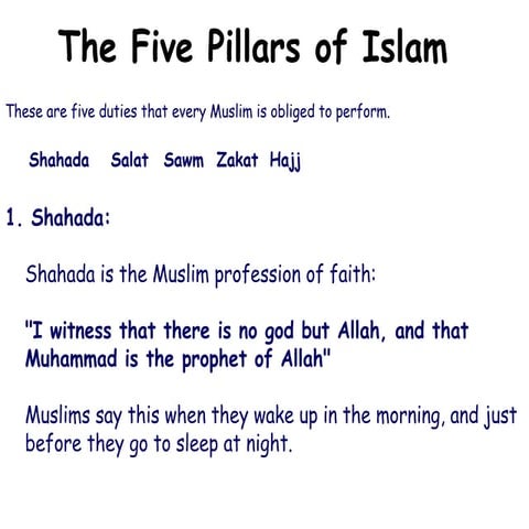 The five pillars of islam