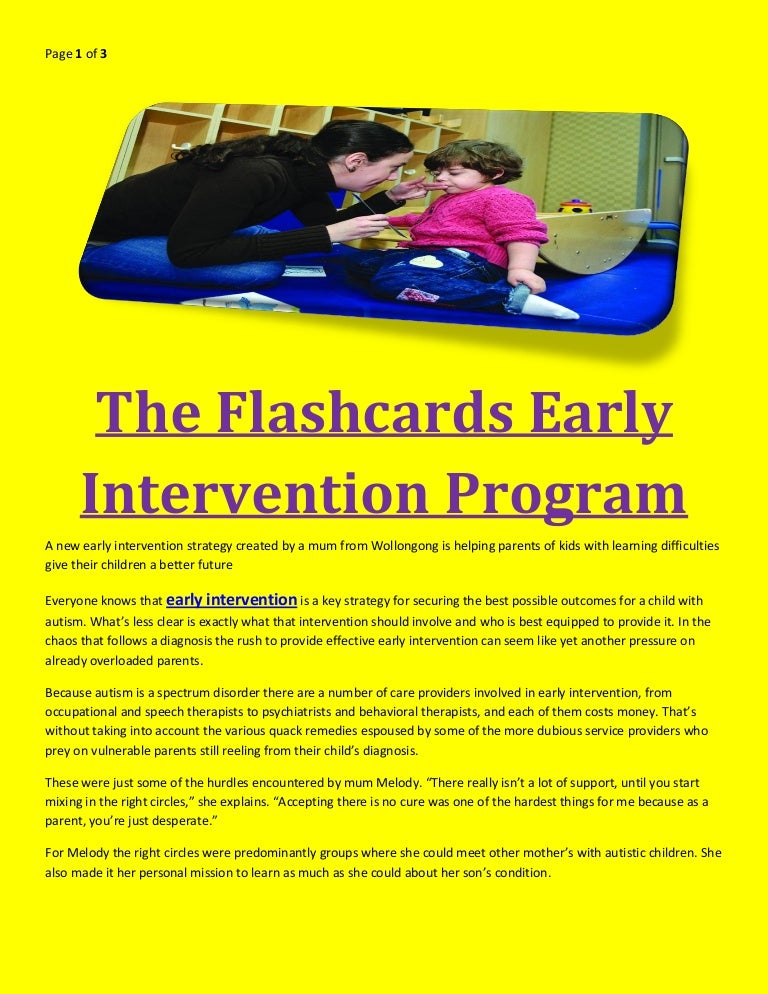 The Flashcards Early Intervention Program