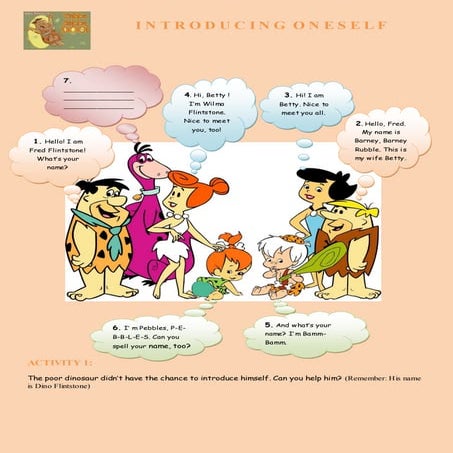 The Flintstones Introducing Oneself In English