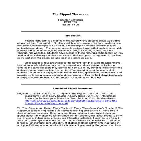 The Flipped Classroom