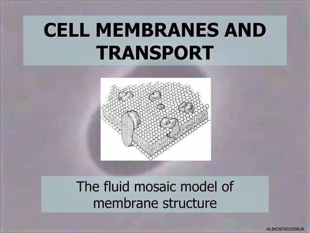 The fluid mosaic model of membrane structure