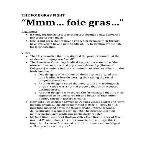 The Foie Gras Fight