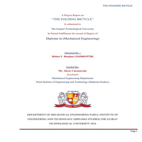 THE FOLDING BICYCLE- New method of Folding Bicycle