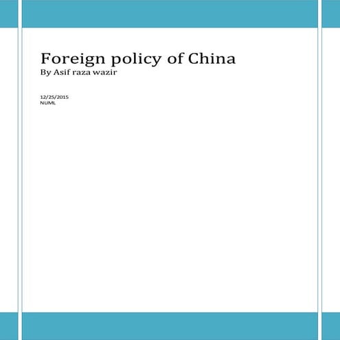 The foreign policy of china