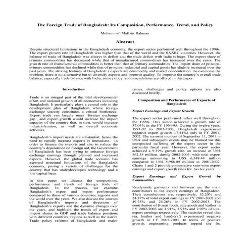 Trends in the main macroeconomics indicators of Bangladesh | DOC