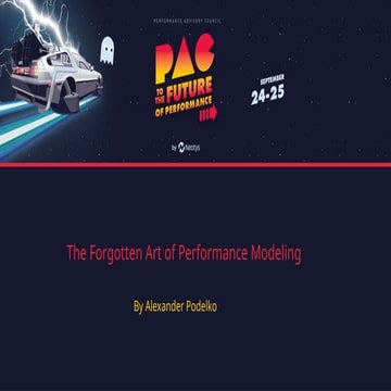The Forgotten Art of Performance Modeling