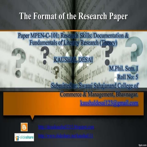 The Format of The Research Paper