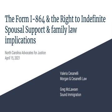 The Form I-864 and the right to indefinite spousal support 