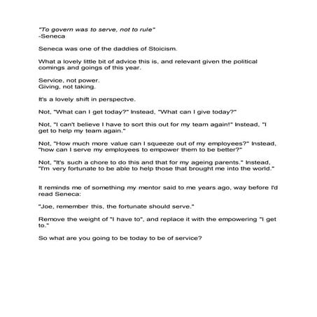 The fortunate should serve