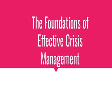 The Foundations of Effective Crisis Management | PDF