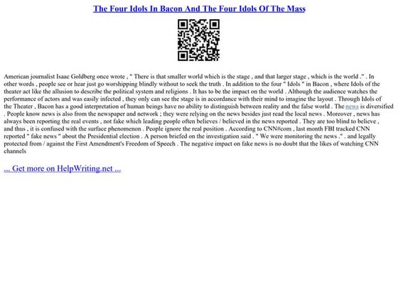 The Four Idols In Bacon And The Four Idols Of The Mass