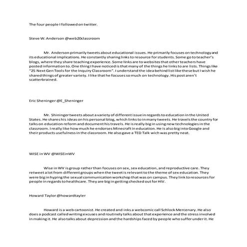 The four people i followed on twitter