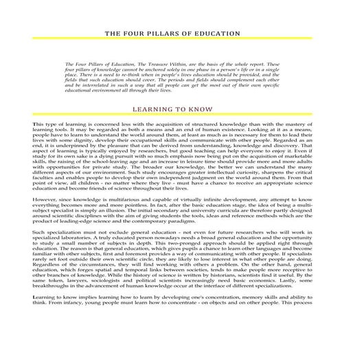 The four pillars of education